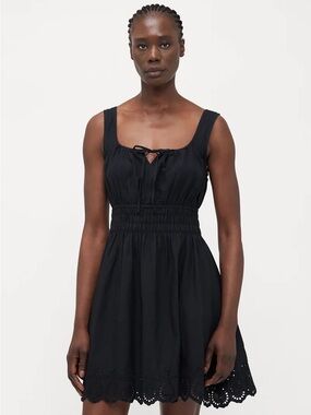 Gap Black Smocked Sundress